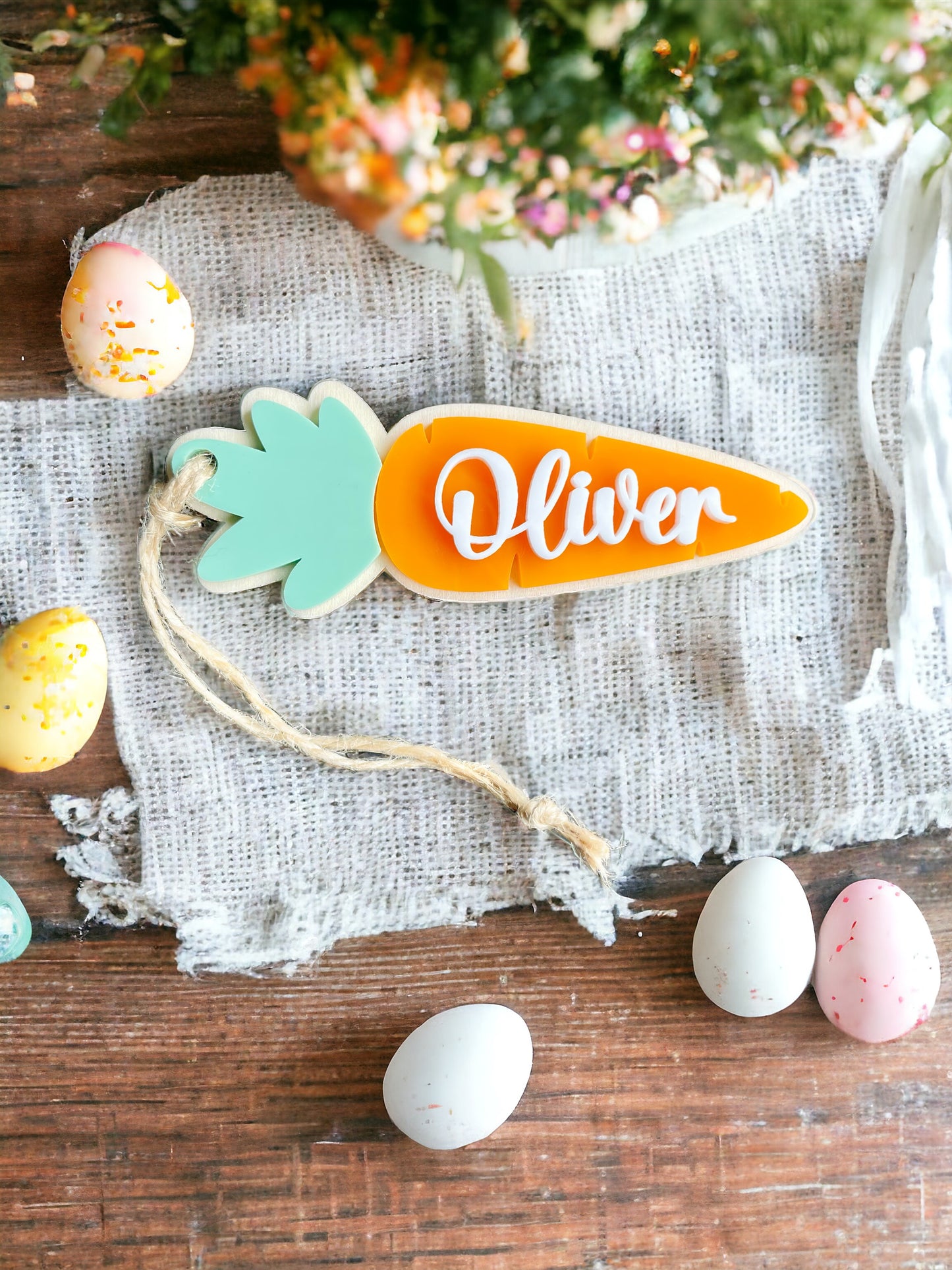 Carrot Easter Basket Name Tag