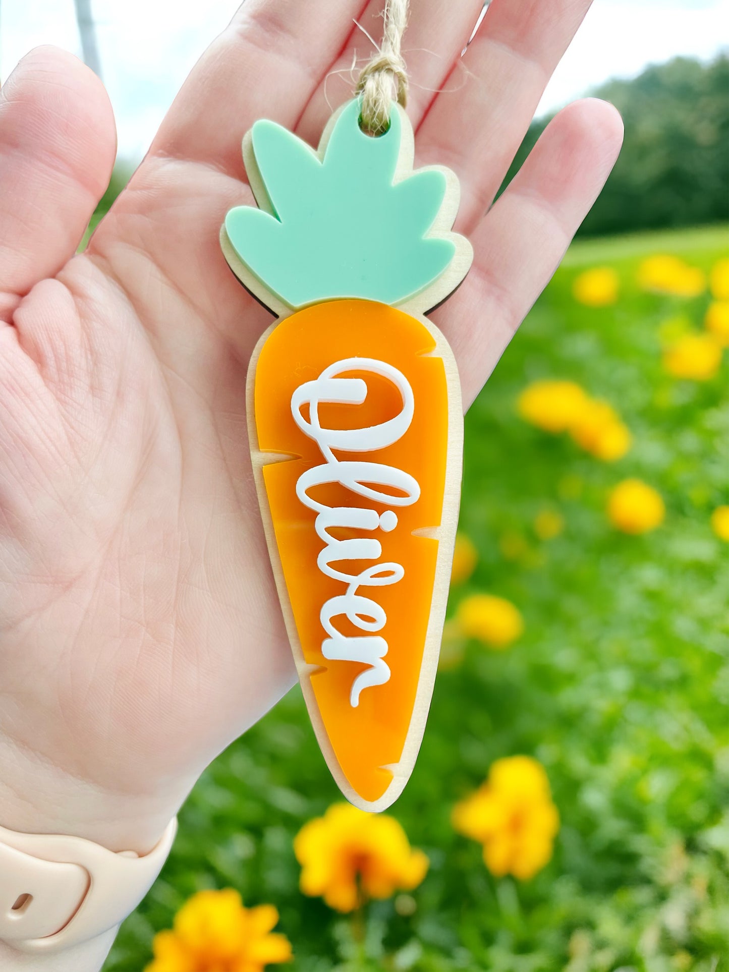Carrot Easter Basket Name Tag