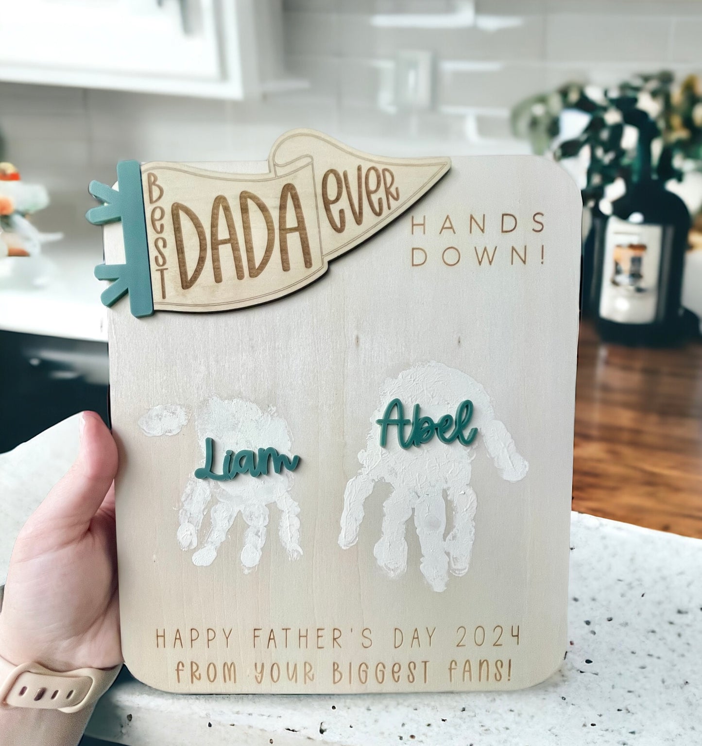 Hands Down Fathers Day Sign