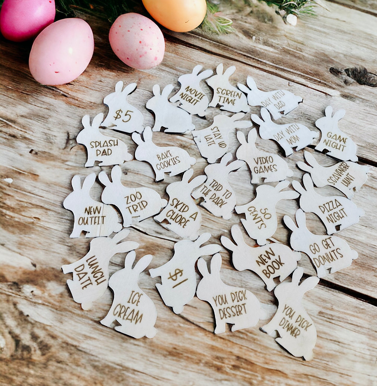 Easter Egg Hunt Wooden Tokens