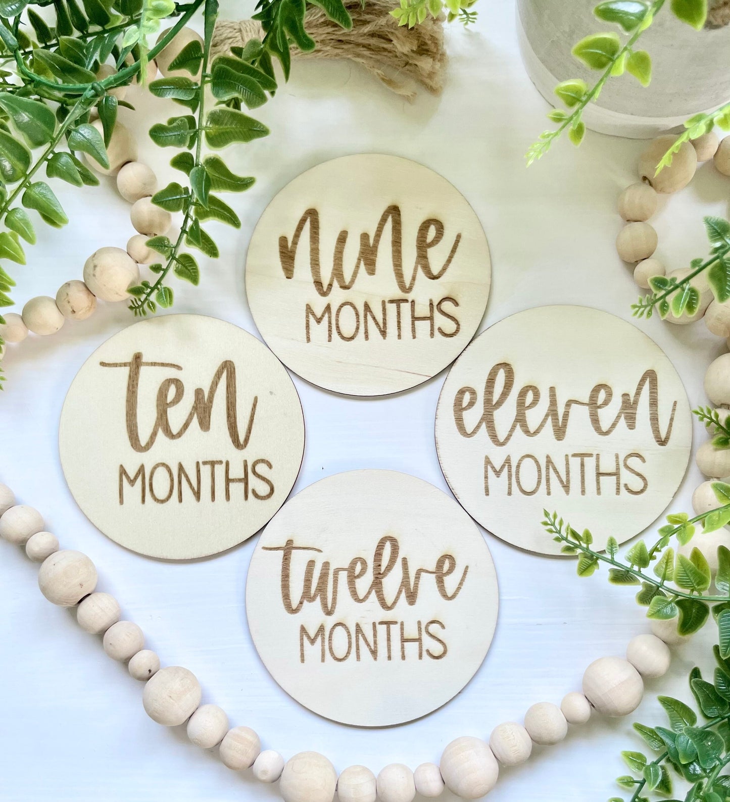 Monthly Milestone Discs, Wooden Monthly Markers, Monthly Wooden Discs, Baby Monthly Milestones