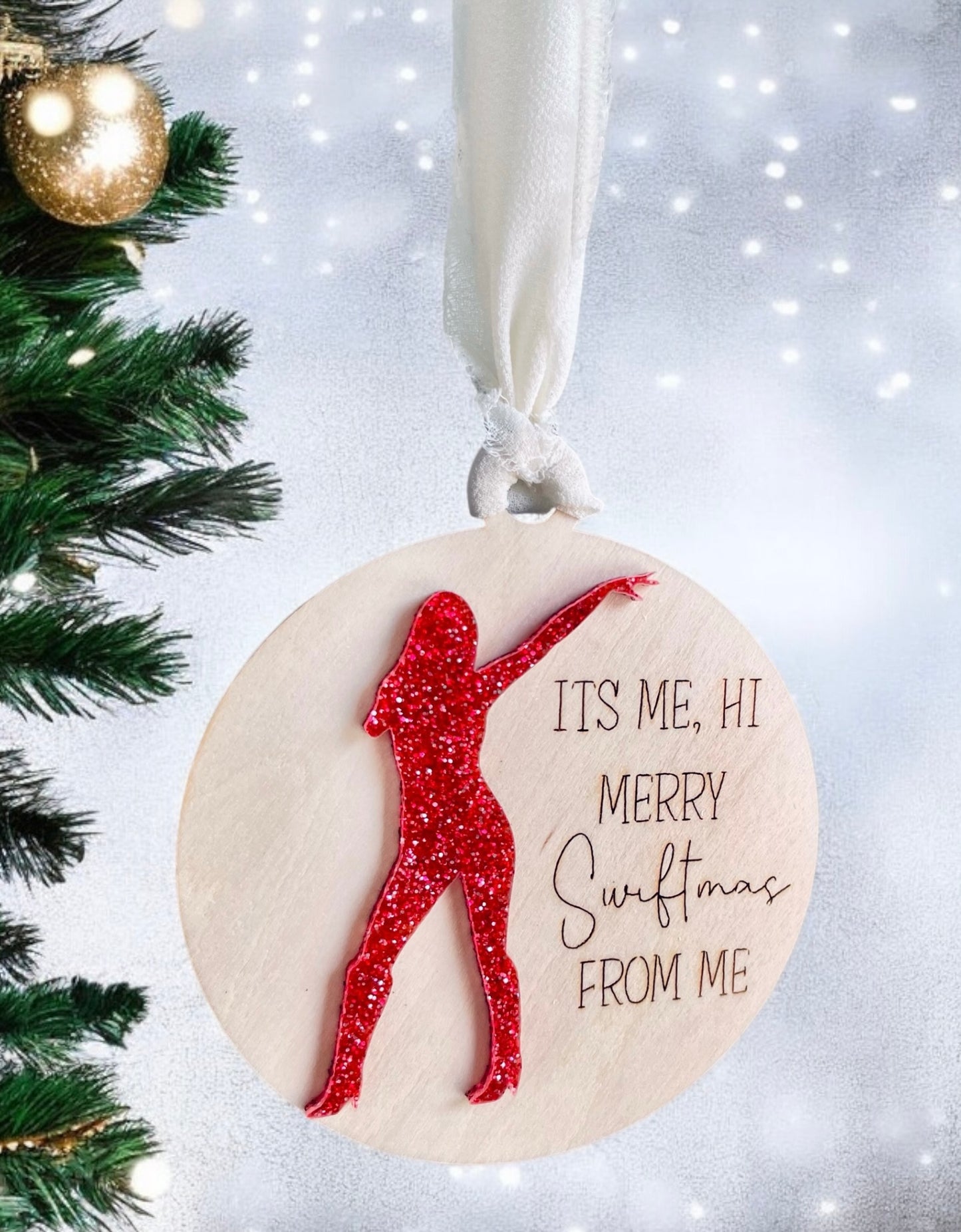 Merry Swiftmas Wooden Acrylic Ornament